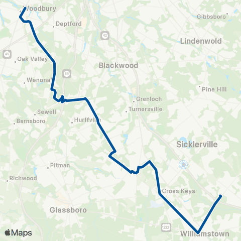 NJ Transit Woodbury - Avandale Park / Ride map