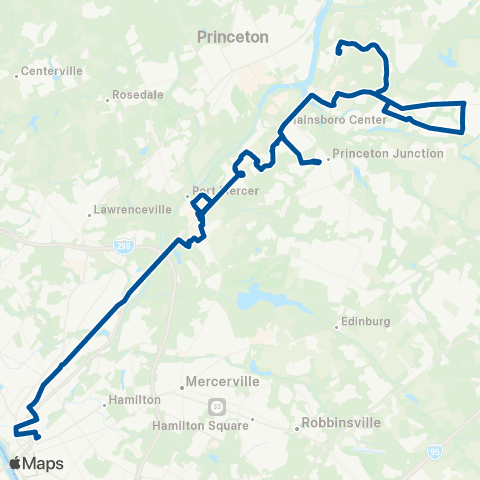 NJ Transit Trenton - Plainsboro (US 1 Corridor) map