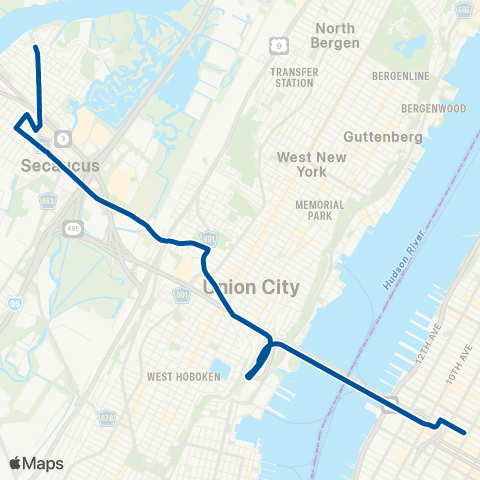 NJ Transit Secaucus - New York map