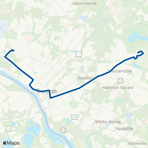 NJ Transit Ewing - Mercer County College map