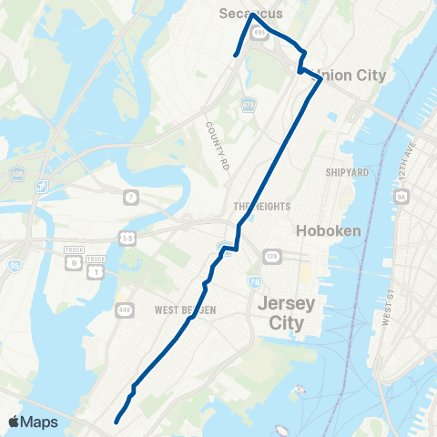 NJ Transit Jersey City - Hoboken map