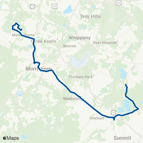NJ Transit Greystone - Morristown - Livingston map