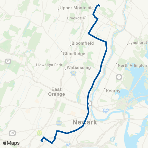 NJ Transit Broad Street - Clinton Avenue map
