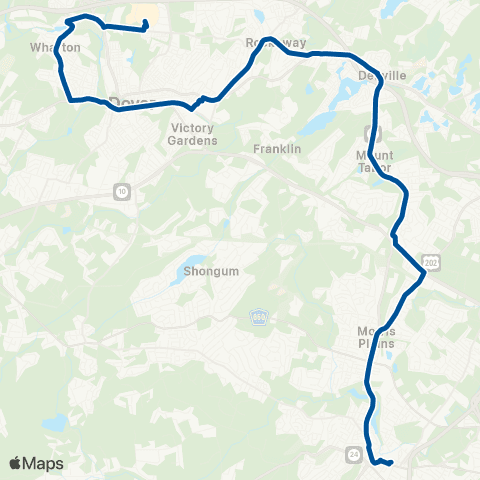 NJ Transit Morristown - Dover - Rockaway map