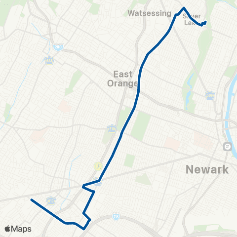 NJ Transit Grove Street Crosstown map
