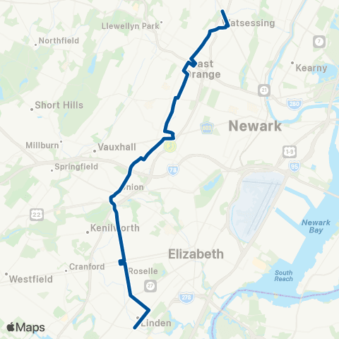 NJ Transit Stuyvesant Crosstown map