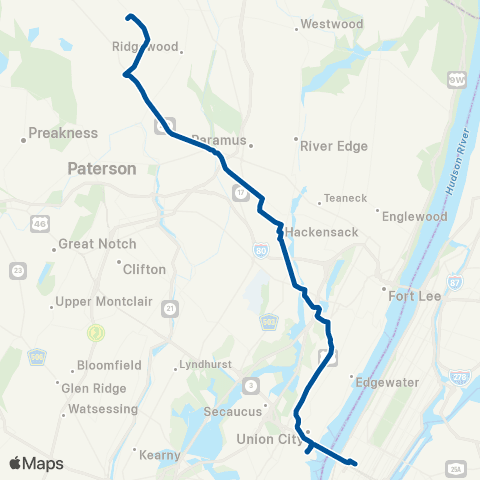 NJ Transit Midland Park - New York map