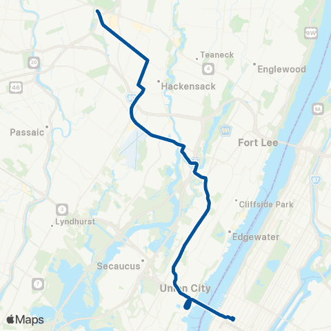 NJ Transit Maywood - New York map
