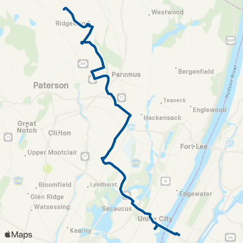 NJ Transit Midland Park - Fair Lawn - New York map