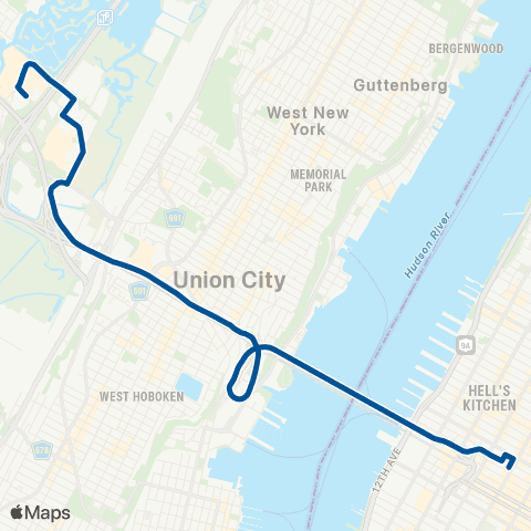 NJ Transit Mill Creek - N Bergen Pk / Ride - New York map