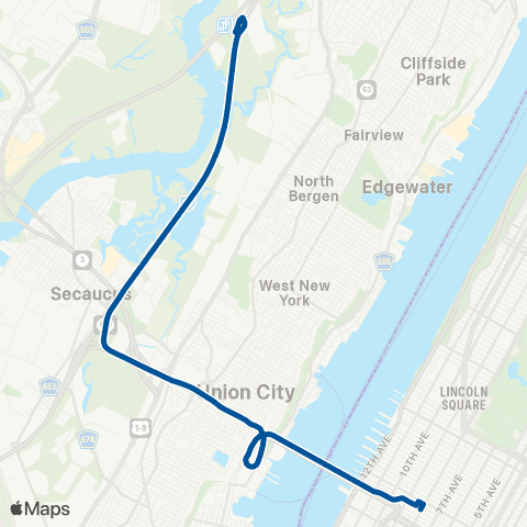 NJ Transit Vince Lombardi Park / Ride - New York map