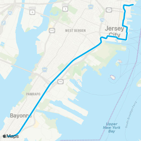 NJ Transit 8th Street - Hoboken Terminal map