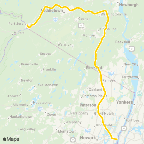 NJ Transit Main Line map