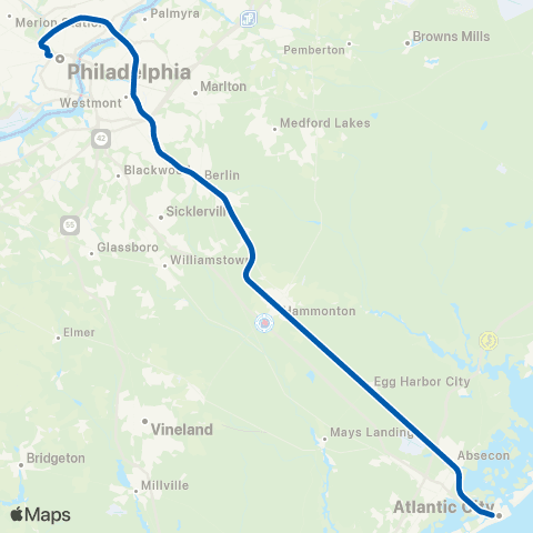 NJ Transit Atlantic City Line map