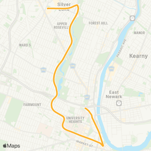 NJ Transit Newark Light Rail map