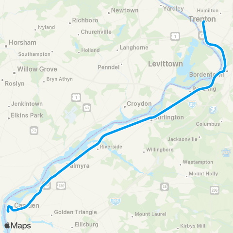 NJ Transit River Line map