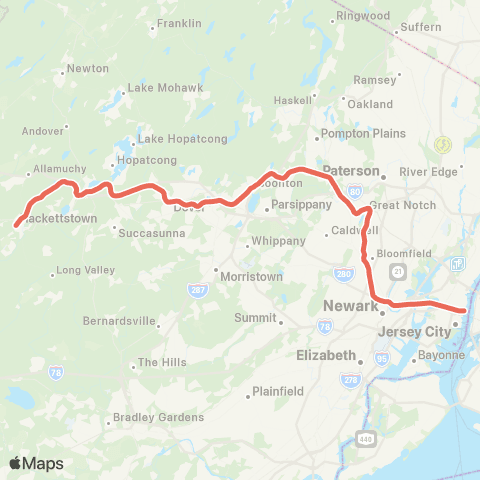 NJ Transit Montclair-Boonton Line map