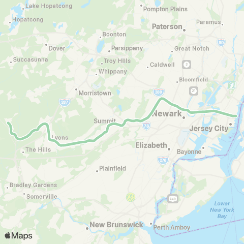 NJ Transit Gladstone Branch map
