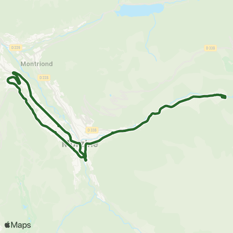 Navettes Morzine-Avoriaz Service Réduit - Prodains - Granges - Route de la Plagne map