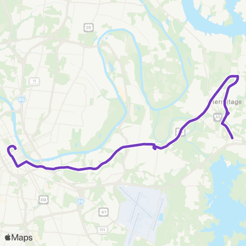 WeGo Public Transit Lebanon Pike map