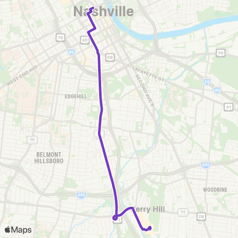 WeGo Public Transit 8th Avenue South map