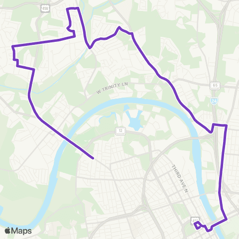 WeGo Public Transit Whites Creek map
