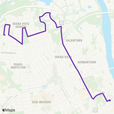 WeGo Public Transit St. Cecilia - Cumberland map