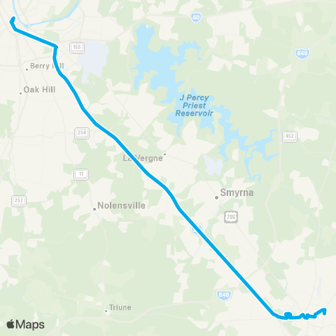 WeGo Public Transit Murfreesboro map