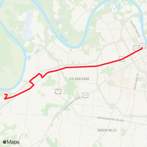 WeGo Public Transit Charlotte Pike map