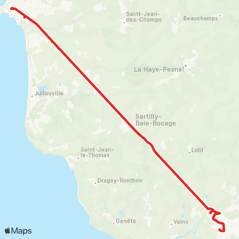 Nomad Car Région Avranches <> Granville map