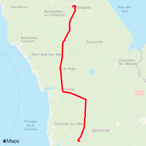 Nomad Car Région Valognes <> Coutances map