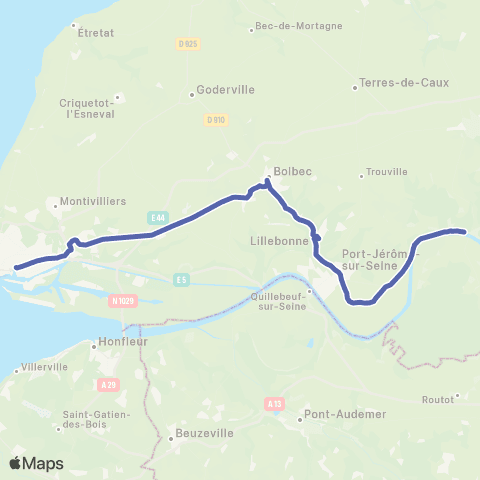 Nomad Car Région Caudebec-en-Caux <> le Havre map