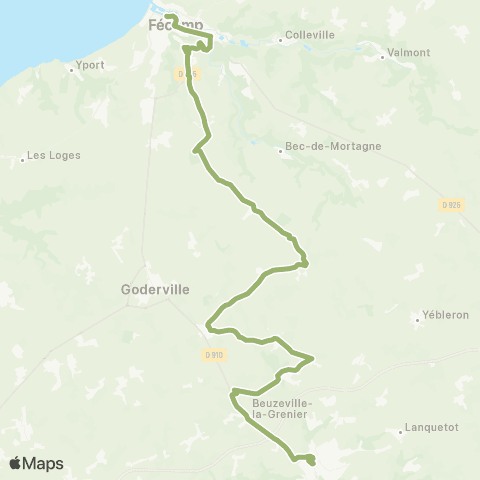 Nomad Car Région Bolbec <> Fécamp map