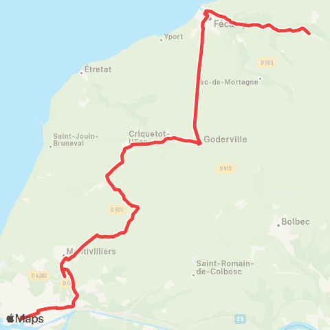 Nomad Car Région Fécamp <> Goderville <> le Havre map