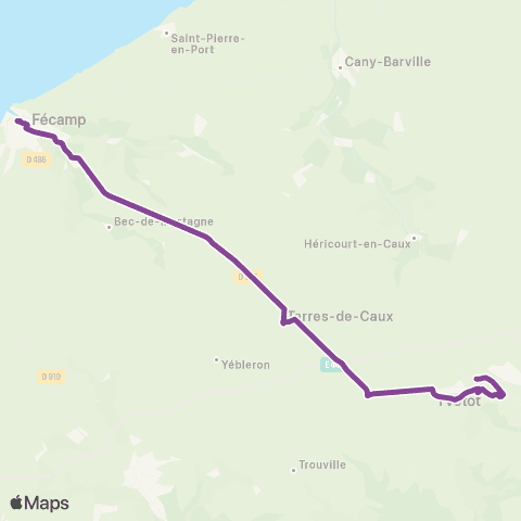 Nomad Car Région Fécamp <> Toussaint <> Yvetot map