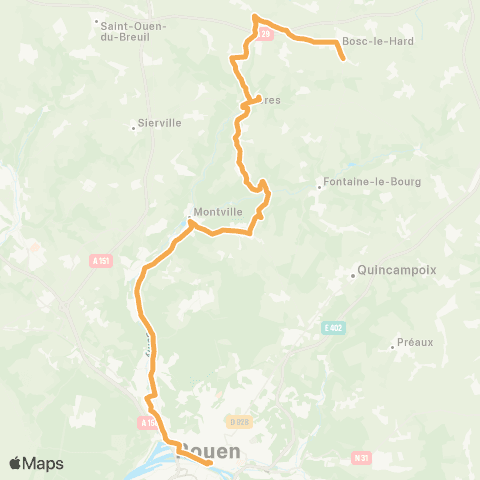 Nomad Car Région Bosc-le-Hard <> Cleres <> Montville <> Rouen map