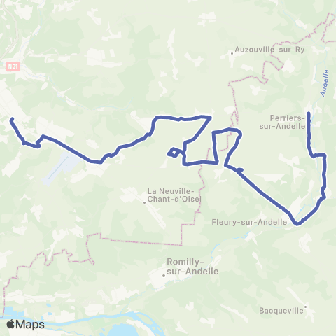 Nomad Car Région Perriers-sur-Andelle <> le Mesnil-Esnard map