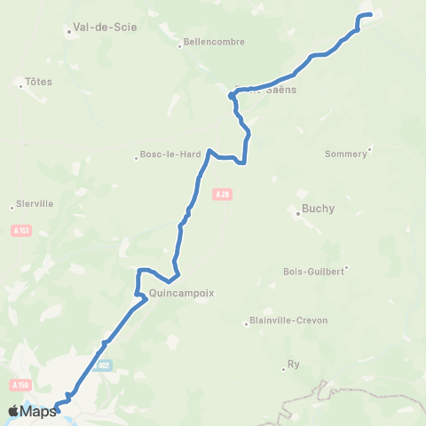 Nomad Car Région Neufchâtel-en-Bray <> Rouen map