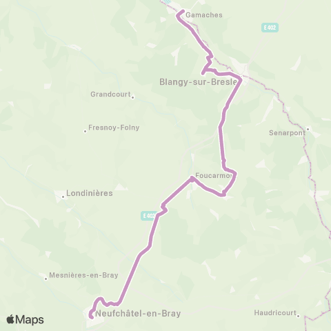 Nomad Car Région Gamaches <> Neufchâtel-en-Bray map