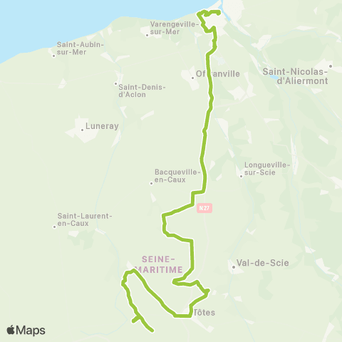 Nomad Car Région Tôtes <> Dieppe map