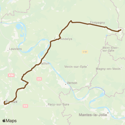 Nomad Car Région Gisors <> les Andelys <> Gaillon <> Évreux map