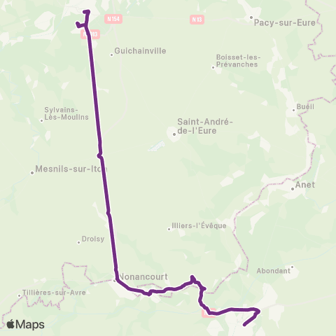 Nomad Car Région Évreux <> Dreux map