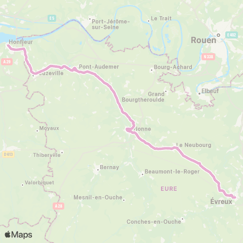 Nomad Car Région Évreux <> Honfleur map