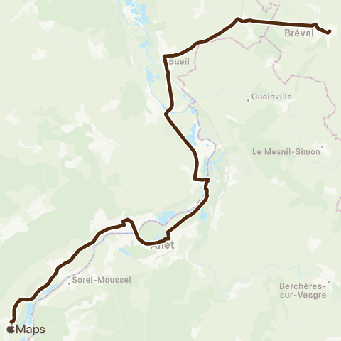 Nomad Car Région Marcilly-sur-Eure <> Bueil <> Bréval map