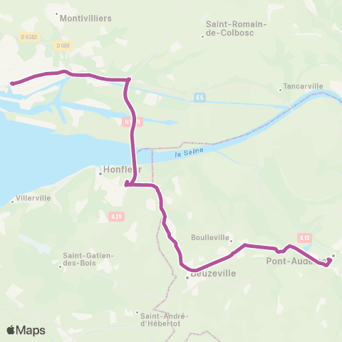 Nomad Car Région Pont-Audemer <> le Havre map