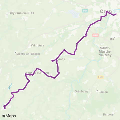 Nomad Car Région Aunay-sur-Odon <> Caen map