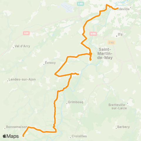 Nomad Car Région Hamars <> Caen map