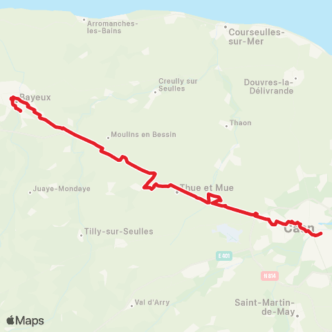 Nomad Car Région Bayeux <> Caen map
