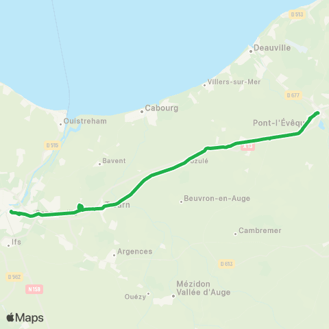 Nomad Car Région Pont-l'Éveque <> Caen map