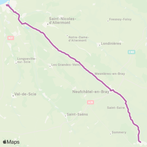Nomad Car Région Dieppe <> Serqueux <> Gisors map